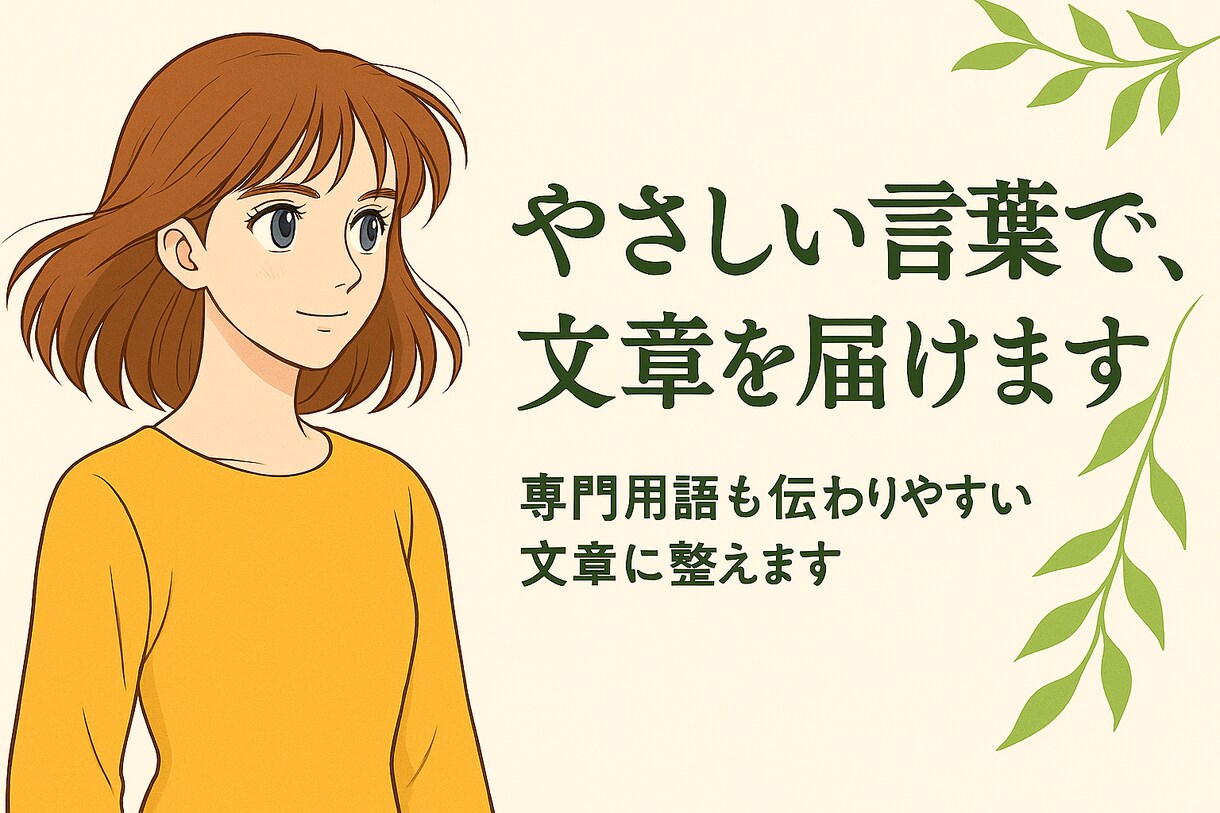 専門的な文章を、やさしい言葉に整えます むずかしい言葉も、“誰にでも伝わる”文章に。 イメージ1