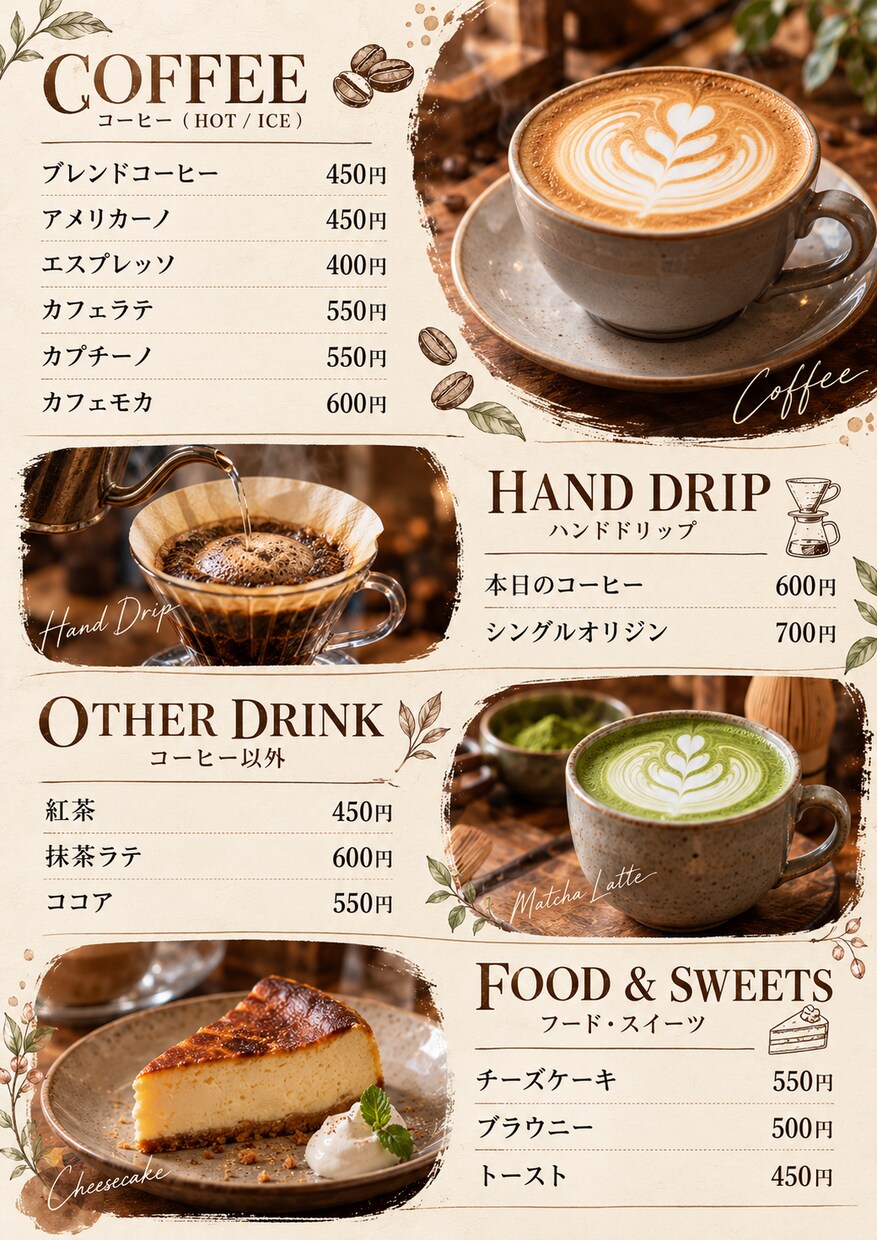 店舗向けPOP・メニュー表を制作しますます AI活用で最短当日納品。修正無制限で対応します イメージ5