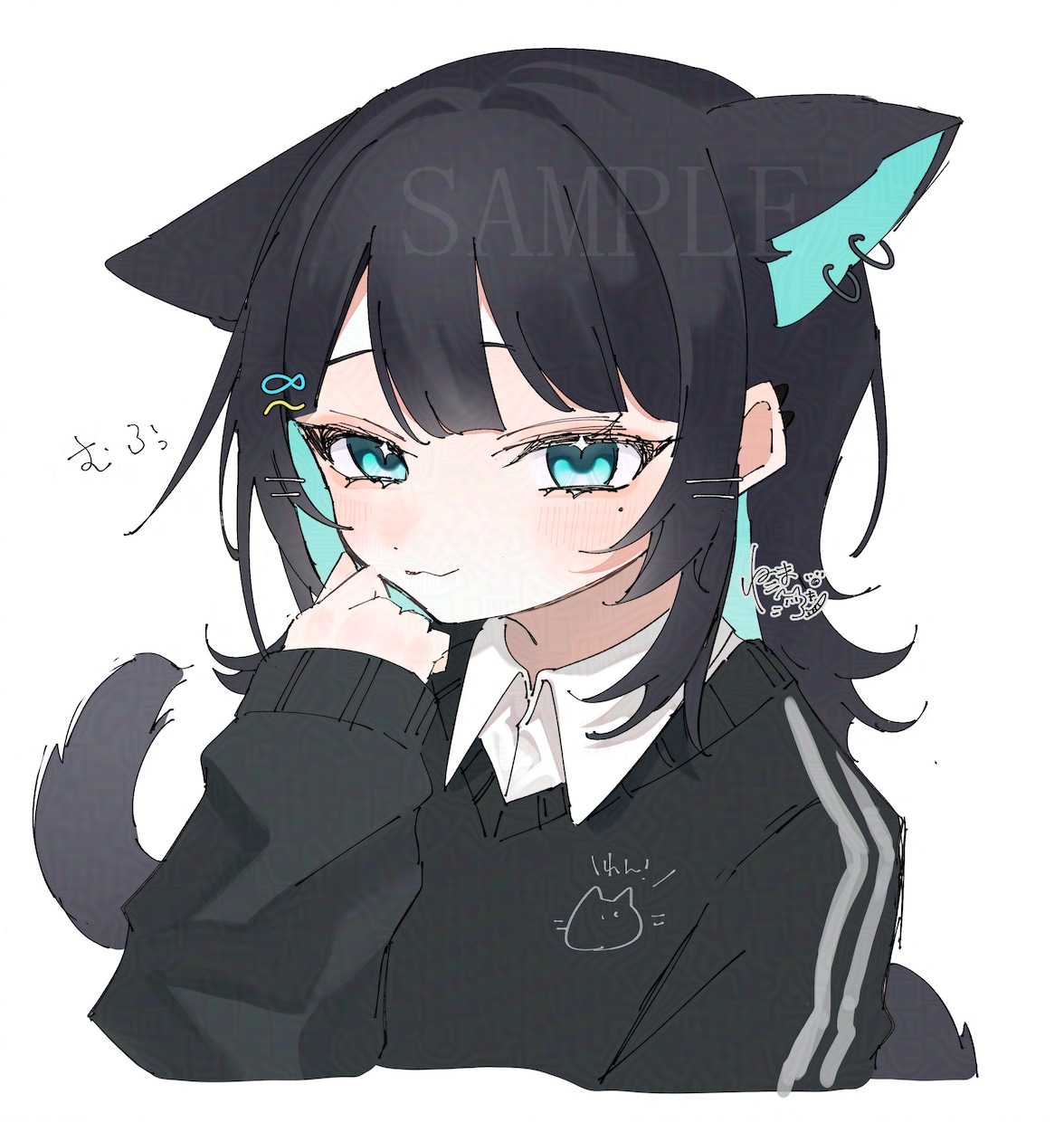 バストアップでイラストを描きます アイコン、サムネイル用などお好きにお使いください！ イメージ1