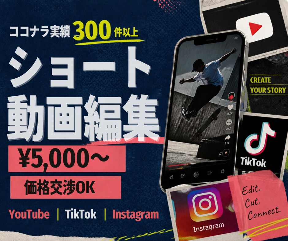 SNSや広告に使える縦型ショート動画編集を承ります 元企業のSNS担当がニーズに合わせたお洒落な動画に仕上げます イメージ1