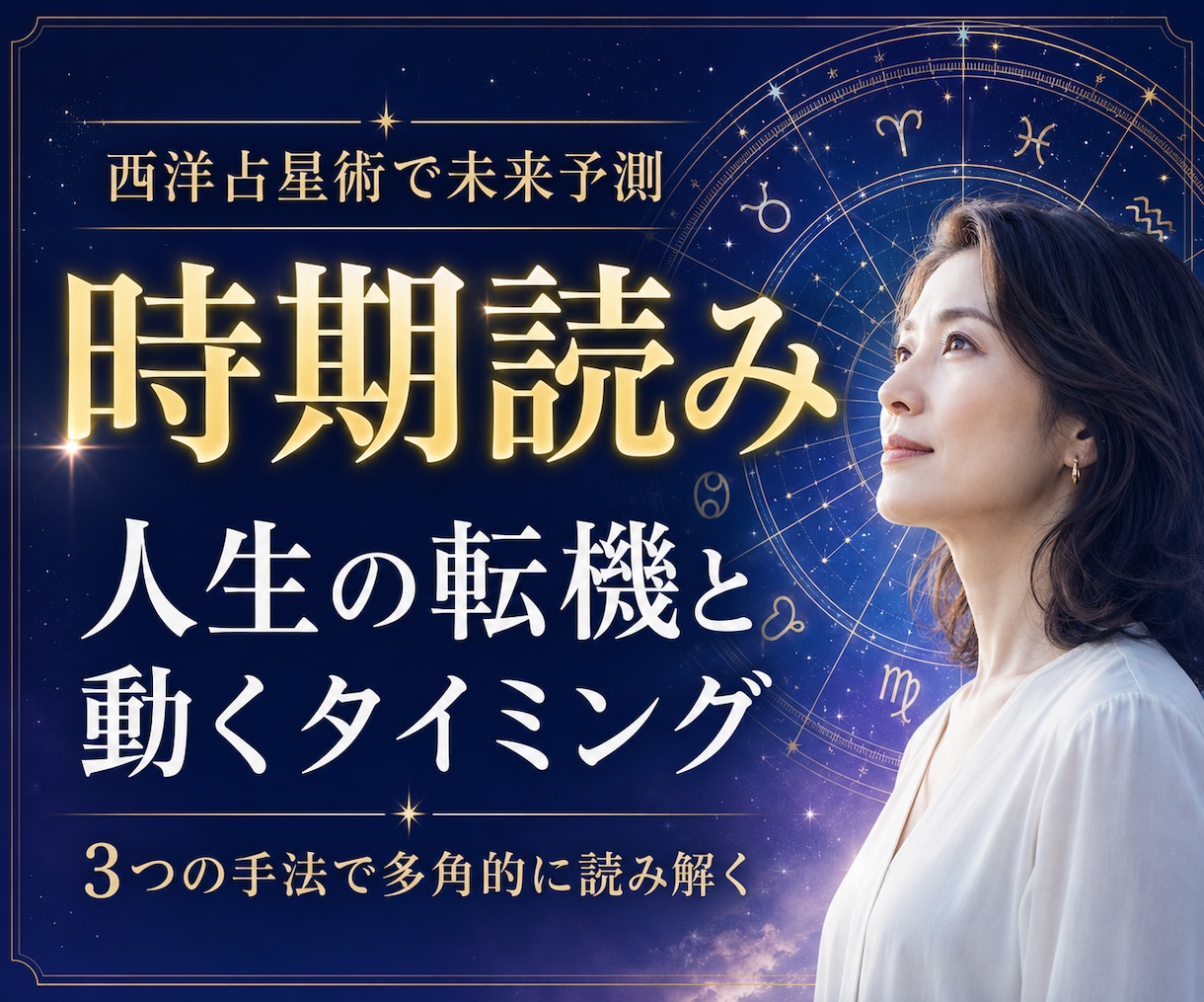 時期読み☆人生の転機とタイミングを読み解きます 西洋占星術の3つの手法で運気の流れを多面的に未来予測 イメージ1