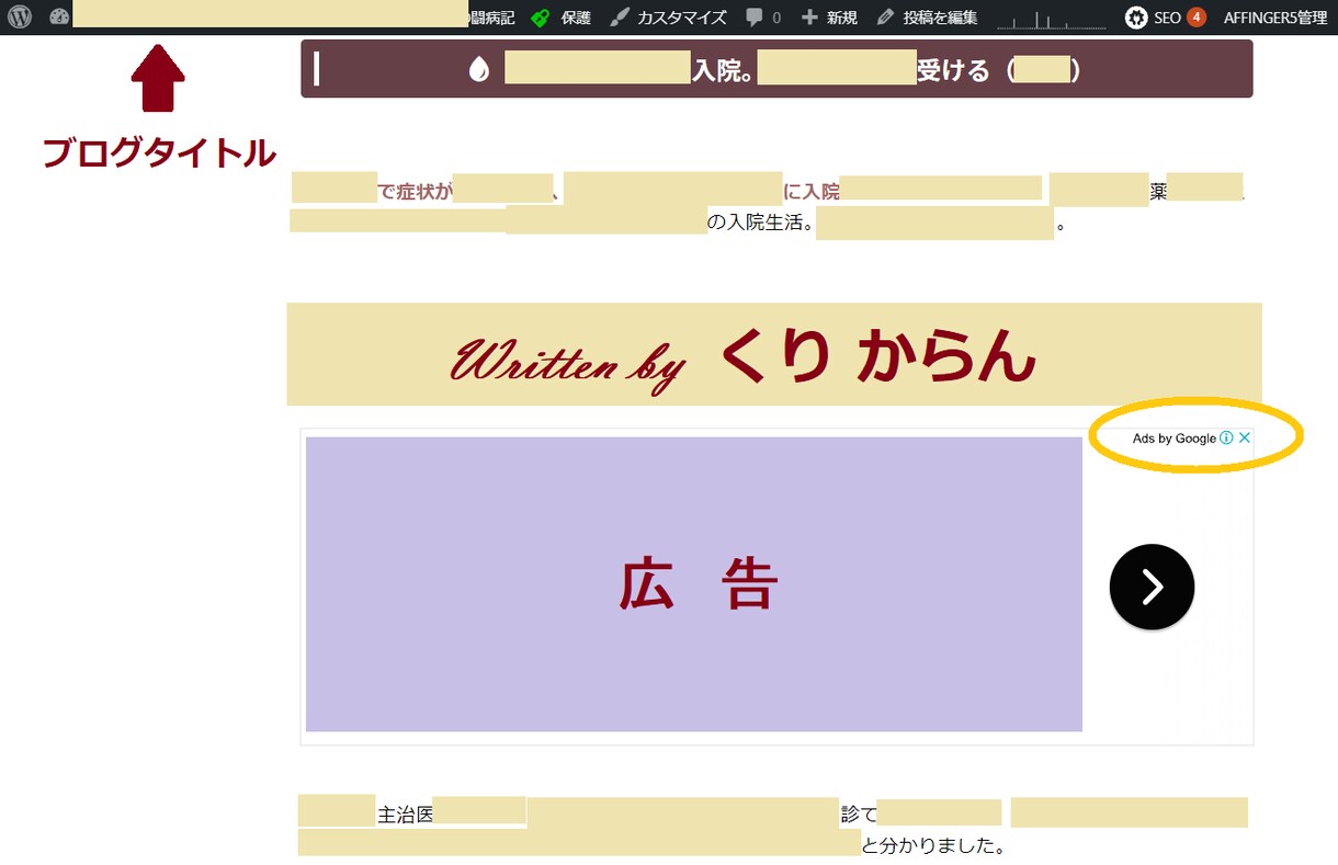 アドセンス申請用ブログを読んでコメントを書きます YMYL（闘病ブログ）でアドセンスに１発合格しています イメージ1