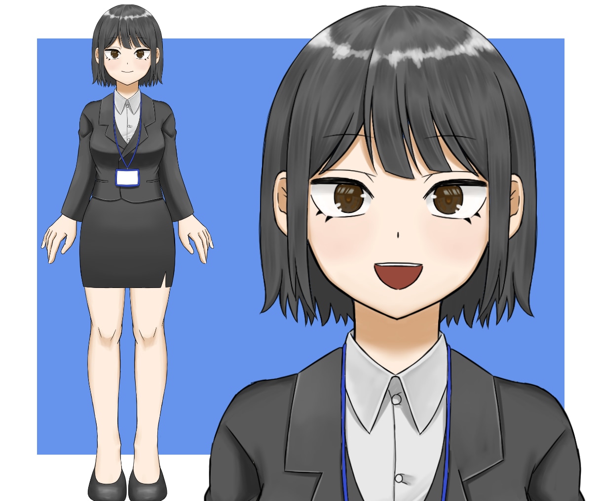 スーツちゃん【完成品】販売します 完成品全身立ち絵配信んやアイコンなどに イメージ1