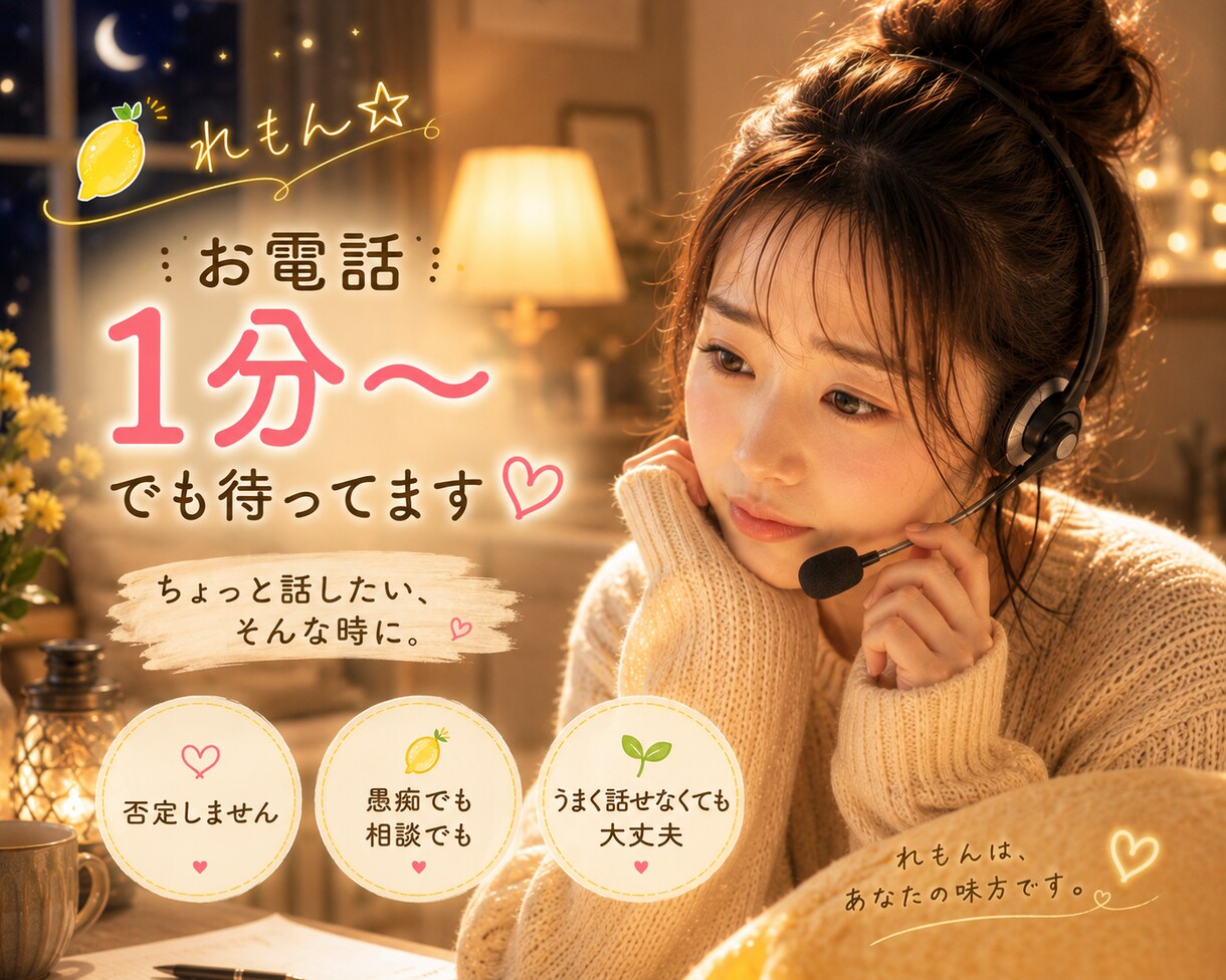 その話ちょっと聞かせて｜愚痴・悩み・雑談、聞きます 誰にも言えない気持ちも、ゆっくり聞かせてください♡ イメージ1