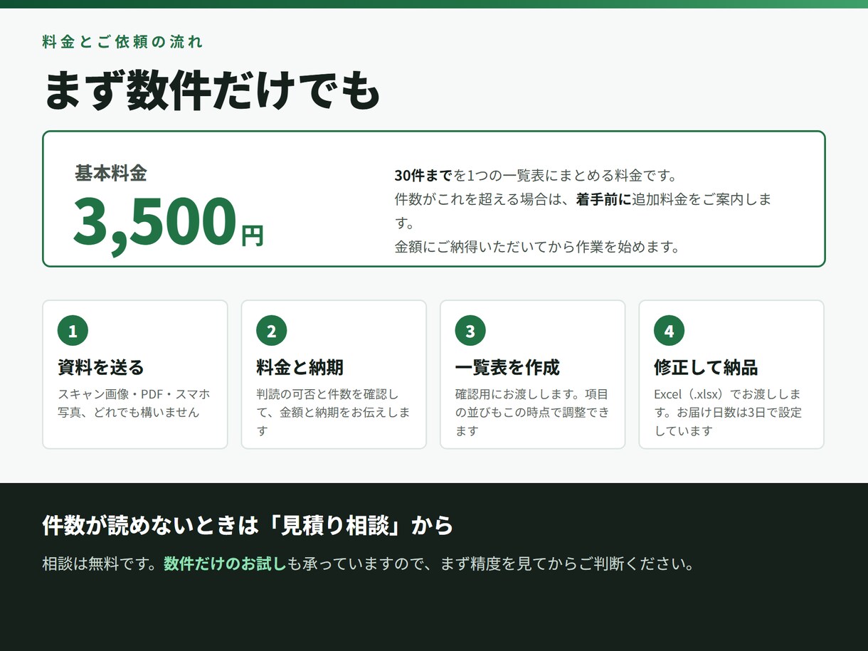 サロンの紙カルテをExcelにまとめます 顧客カルテ・施術記録・予約台帳の一覧表づくりを代行 イメージ3