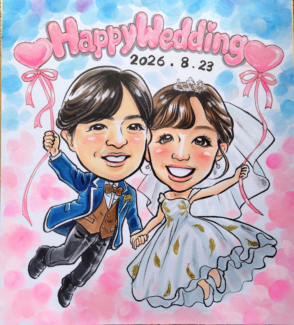 華やか♪上品な誰にでも喜ばれる似顔絵作成します 【元漫画家】が描く似ていて表情豊か嫌味のない作画 イメージ1