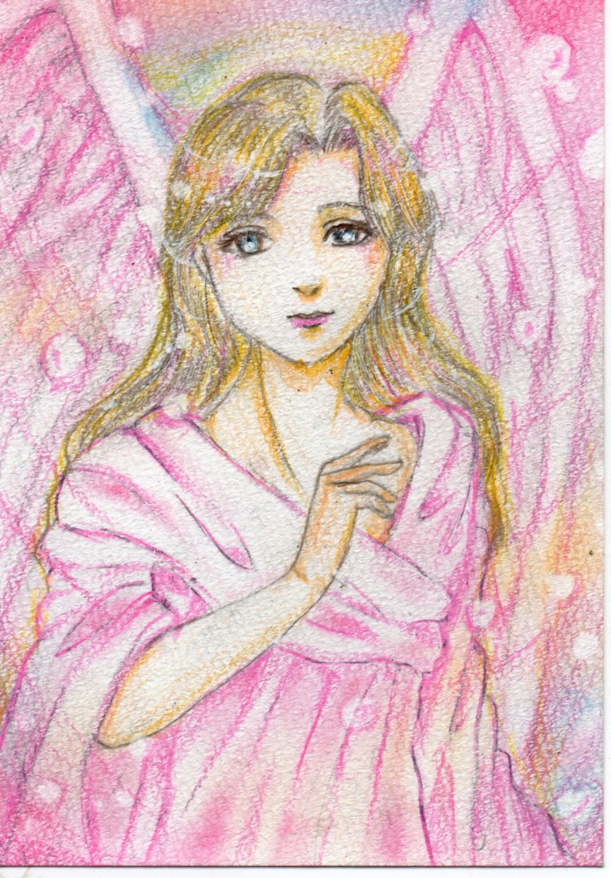 チャネリングメッセージ付き守護天使イラスト描きます 守護天使のエネルギーを込めたあなただけのヒーリングイラスト イメージ2
