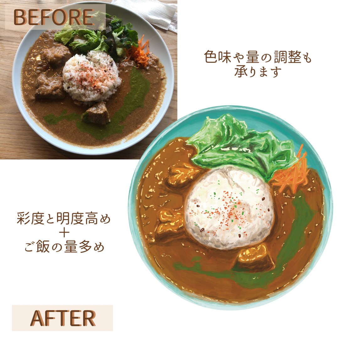 商用可＊食べ物イラスト作成します 手描きタッチが残るリアルなイラスト＊メニューや広告、挿絵に イメージ3
