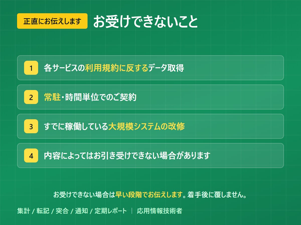 無料試作｜GASでスプレッドシートを自動化します 無料で試作→納得してから購入。通話なし・最短即日 イメージ2