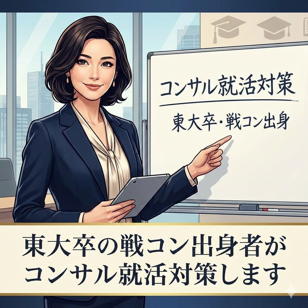 東大卒の戦コン出身者がコンサル就活対策します 外資戦略コンサル/総合コンサル対策のリアルをお伝え イメージ1