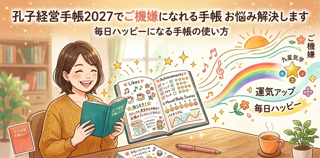 毎日ハッピーになる手帳の使い方をお伝えします 「今年こそ」で終わらない！バイオリズムを知り理想の自分へ イメージ1