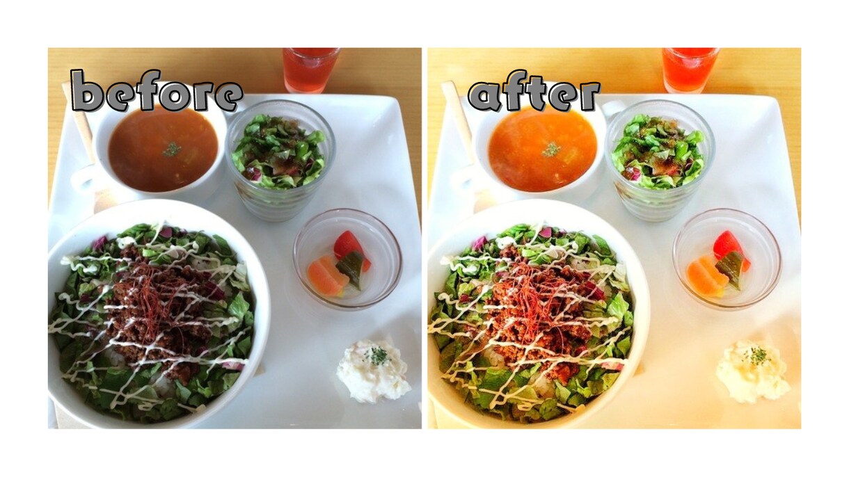 オシャレなカフェメニューの写真レタッチします カフェメニュー写真の加工・修正を高品質に行います イメージ7