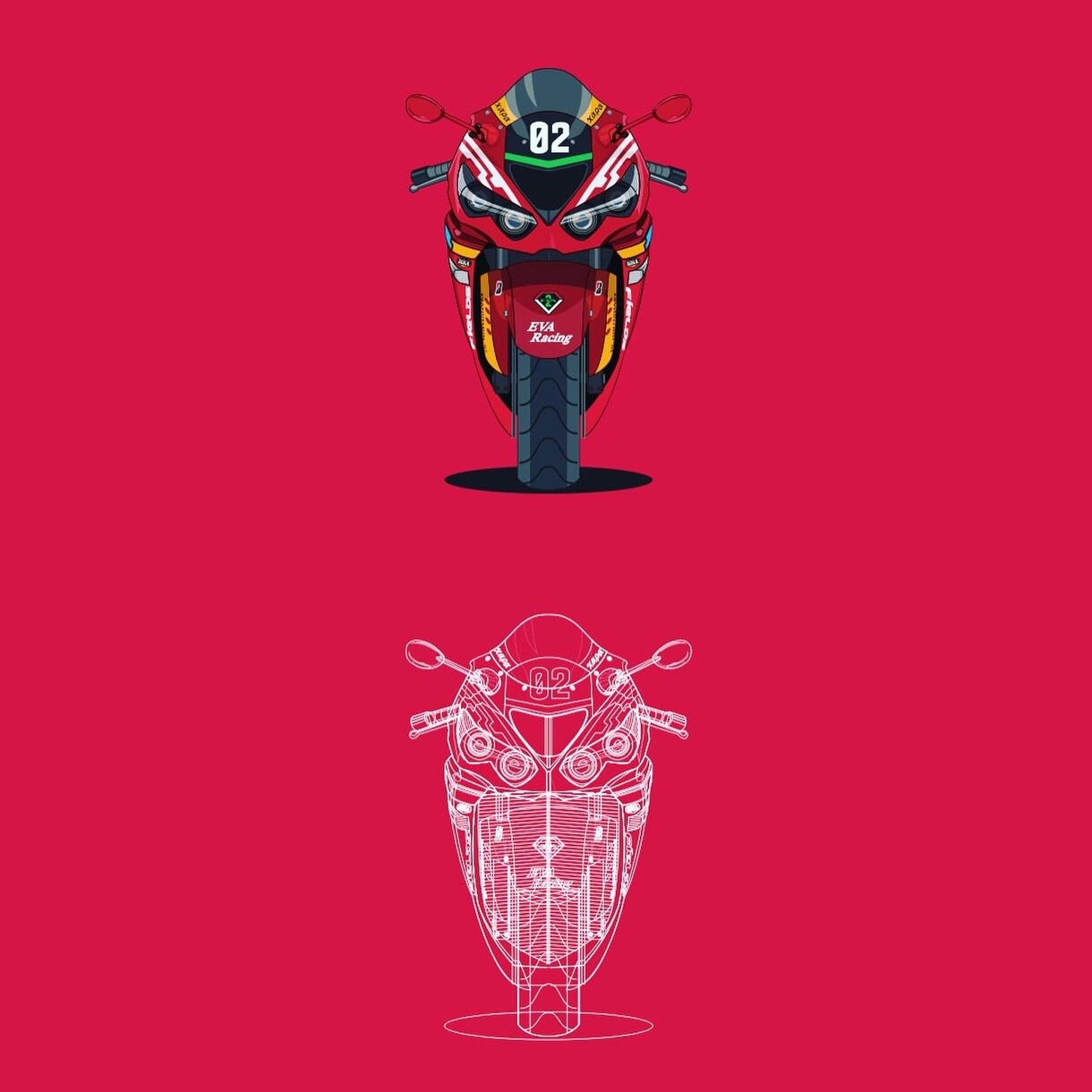 バイクイラスト制作致します 写真をベースに愛車のイラストを作成致します。お願い致します イメージ3
