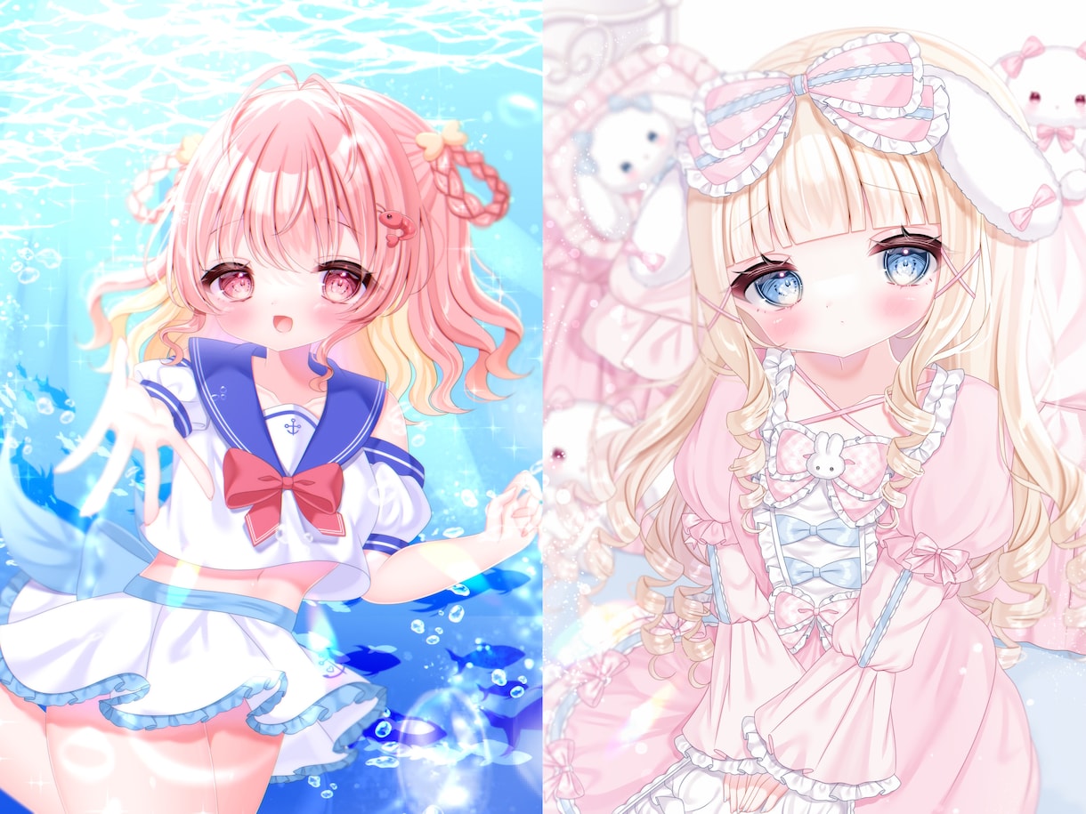 きらきらふわふわかわいいイラストをお描きします アイコンや1枚絵、MVイラストなどなんでもお描きいたします！ イメージ4