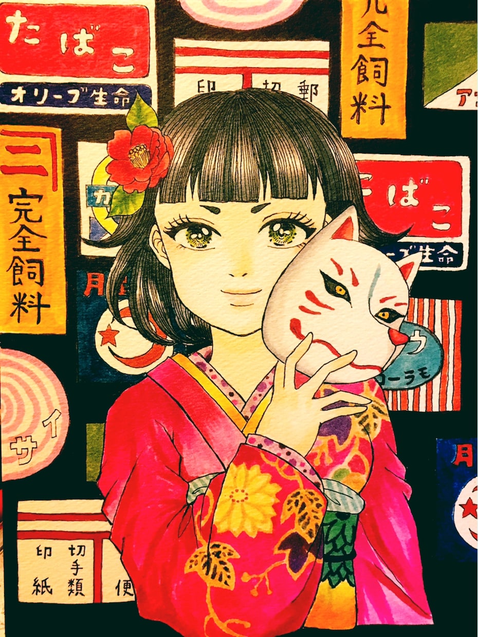 カラフルな女の子を描きます ギフトカードやカレンダーも作ります。彩りを添えたい時に★ イメージ2