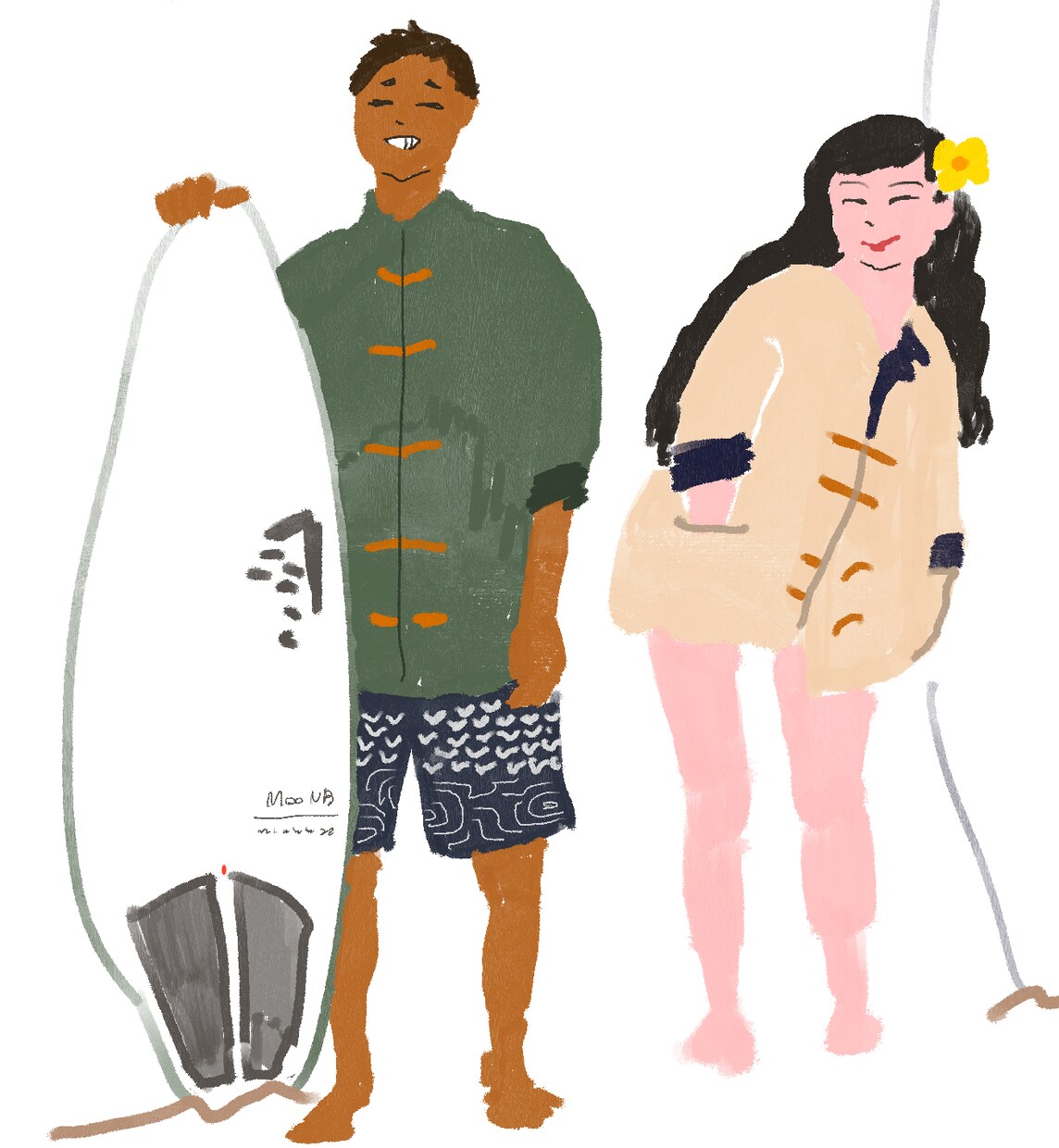 カラーで人物イラスト制作します 雑誌の挿絵のような黒色線画を用いないイラスト イメージ1