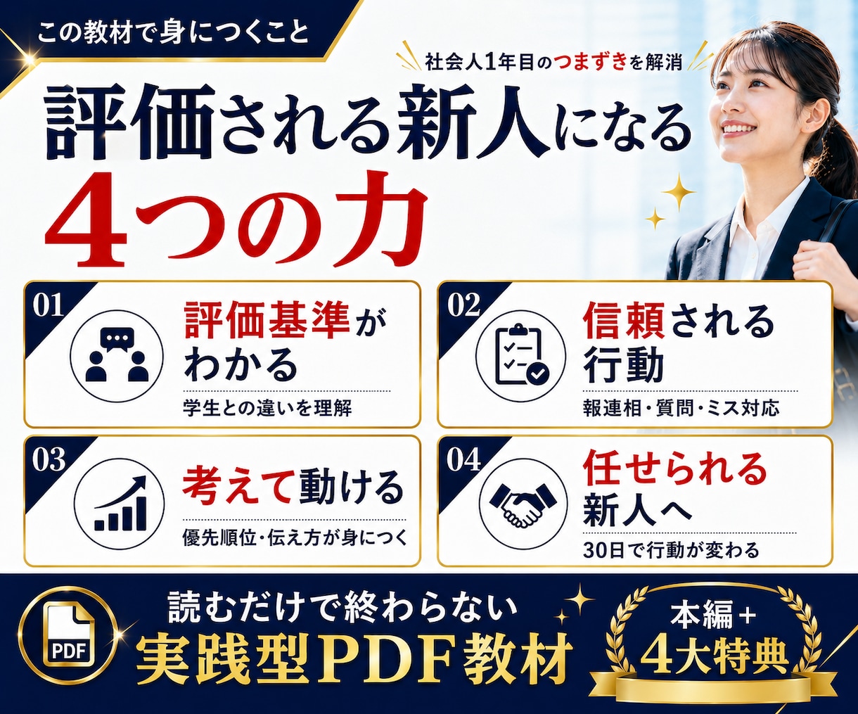 社会人1年目の評価される仕事術を30日で学べます 報連相・質問・ミス対応まで明日から使える実践教材 イメージ3