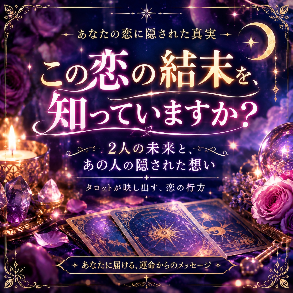 あの人との恋の結末をチャットで鑑定します 好きな人の本音や二人の未来。タロットで丁寧に読み解きます イメージ1