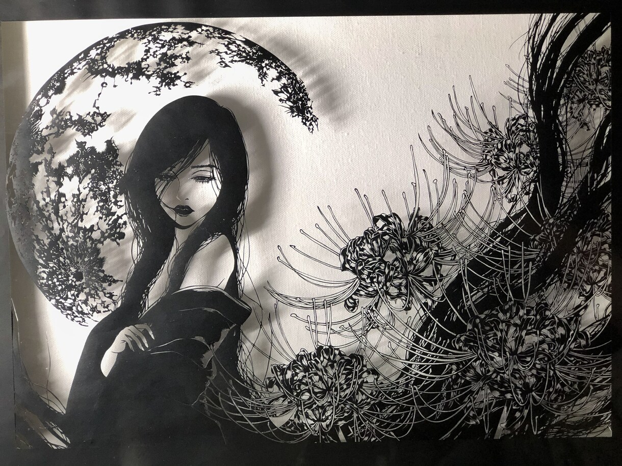 オリジナルで切り絵を作成いたします 繊細な黒が織りなす影のアートをお楽しみください。 イメージ7