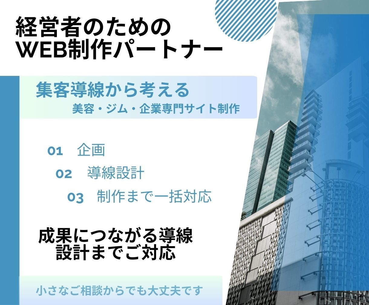 集客導線から考えるWeb制作を致します 反応率を高める構成で設計いたします。 イメージ1