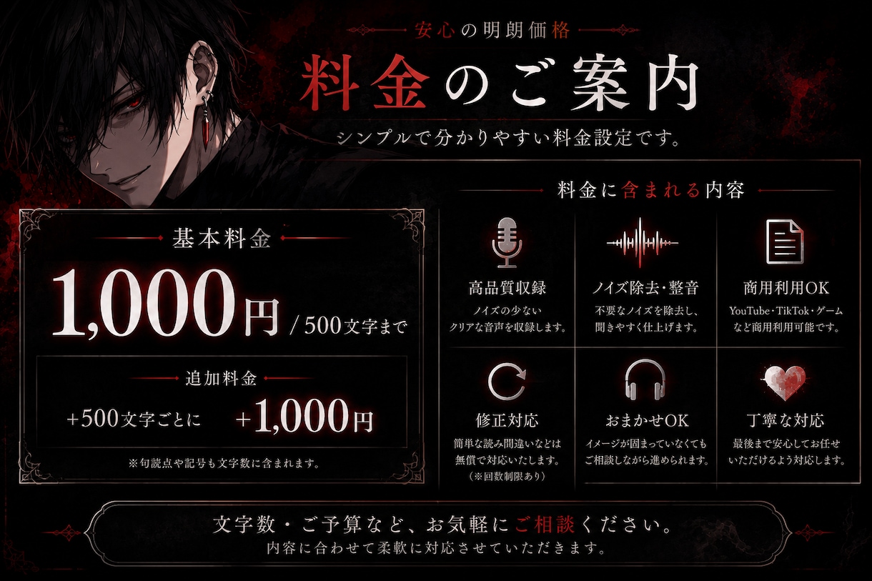 即レス！悪役・ダーク系キャラクターボイス承ります 商用利用・ノイズ処理込みの高品質なキャラボイスをお届けします イメージ4