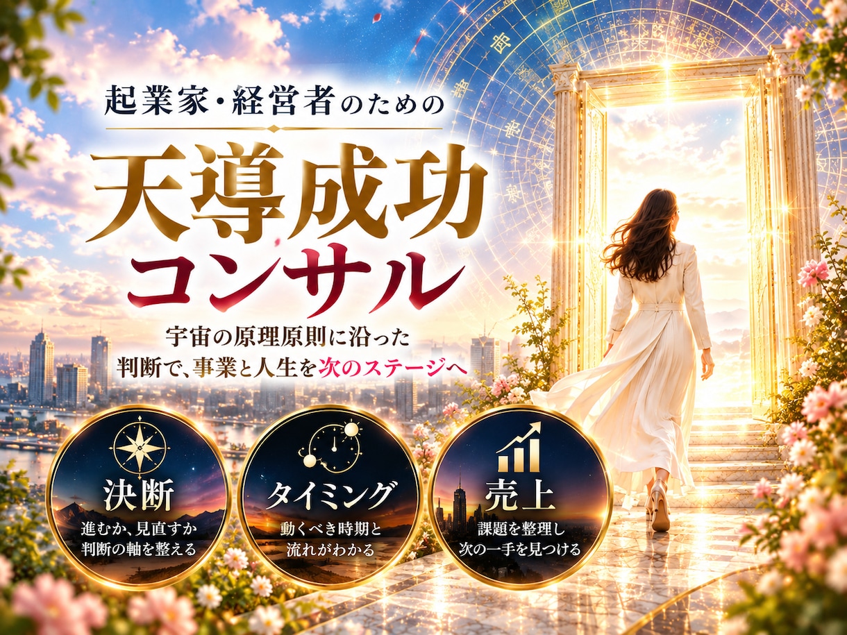 起業家限定 帝王學で決断と判断の悩みを解決します 氣学・易×トップセールス｜本氣で現状を変える羅針盤を。 イメージ1