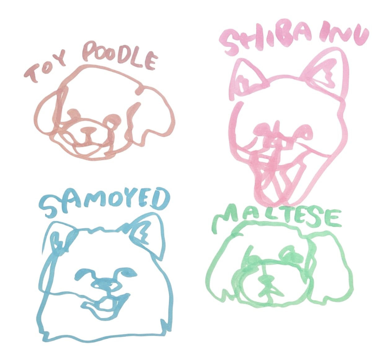 愛犬を一筆書きで描きます 10〜20秒で描き上げる似顔絵 イメージ1