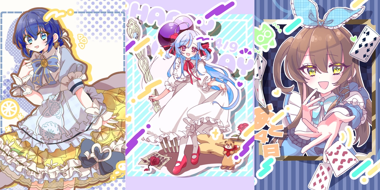 キラキラした可愛い女の子のイラストを描きます 用途に応じたイラストを短期間で制作いたします イメージ5