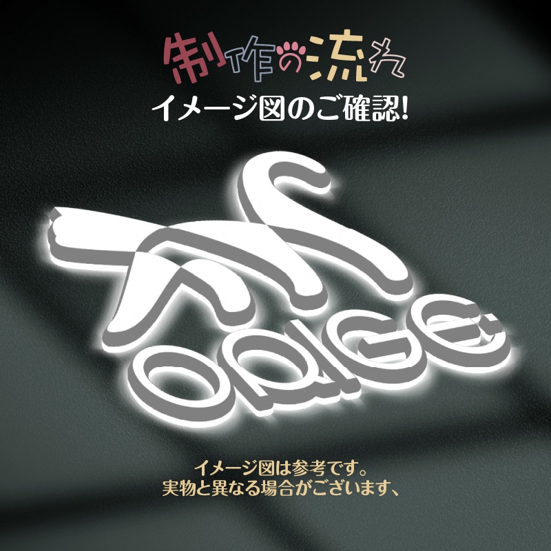 テーパータイプチャンネル文字 制作します 激安オーダー看板制作、イメージ図でデザインを直感的に確認する イメージ5