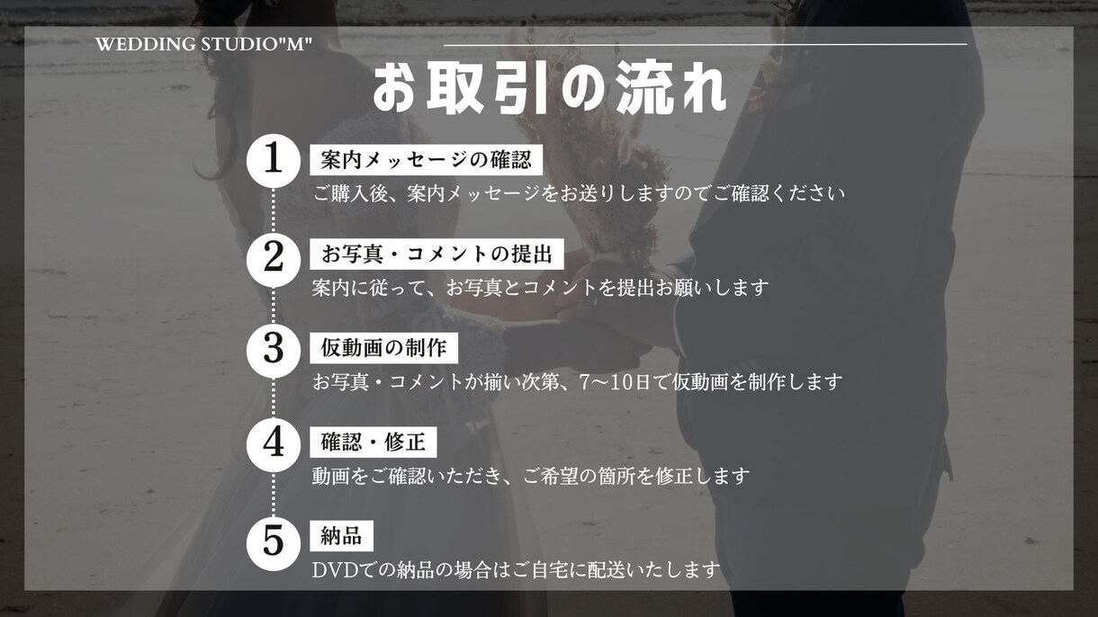 オシャレなフィルム調のプロフィール動画制作します 【結婚式プロフィールムービー】DVD納品も対応♪ イメージ10