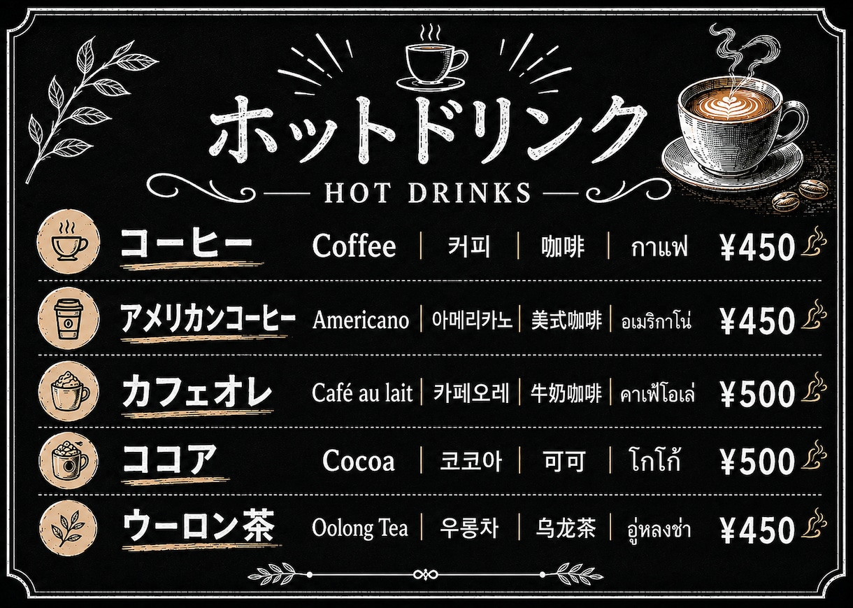 飲食店・観光施設向けPOPを作成します 外国人にも伝わる案内表示を作成します イメージ2
