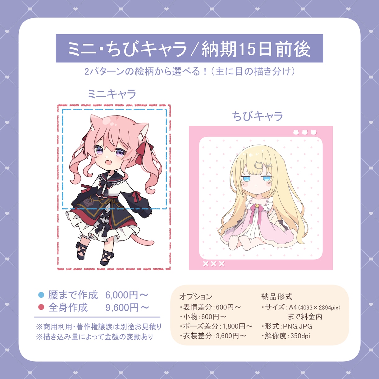 可愛いミニ・ちびキャラ描きます 商用利用は追加料金で可！全身作成は約1万円～ イメージ2