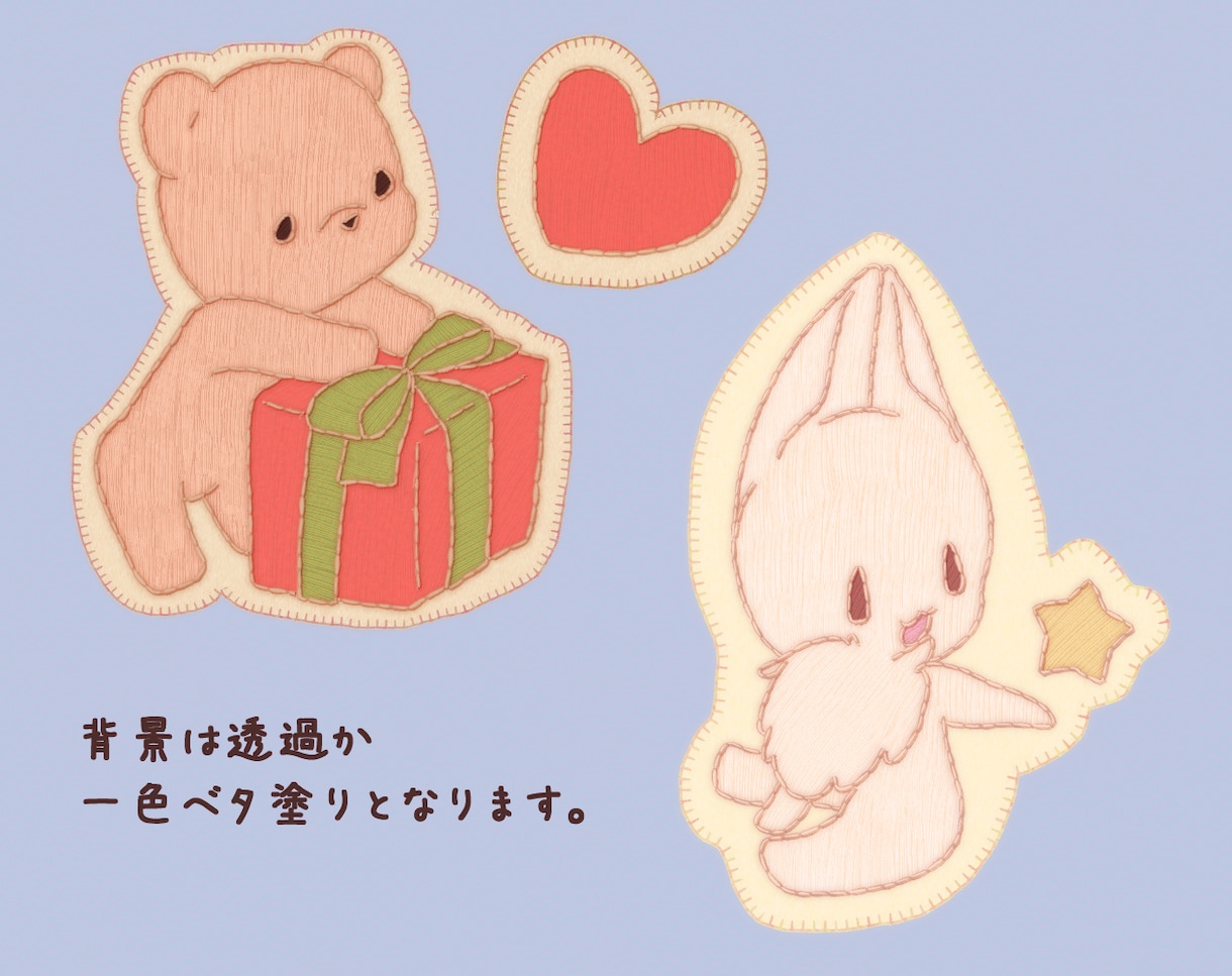 刺繍ふうアイコンお描きします ハイスピードで可愛らしく、お手軽価格のアイコンです☆ イメージ2