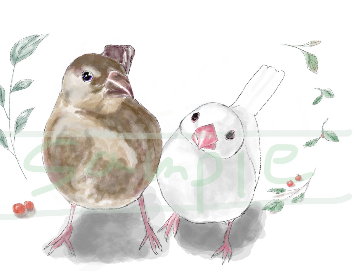 水彩画風などの動物・植物のイラストをお描きします ご要望に合わせた1点もののイラストを作成します イメージ1
