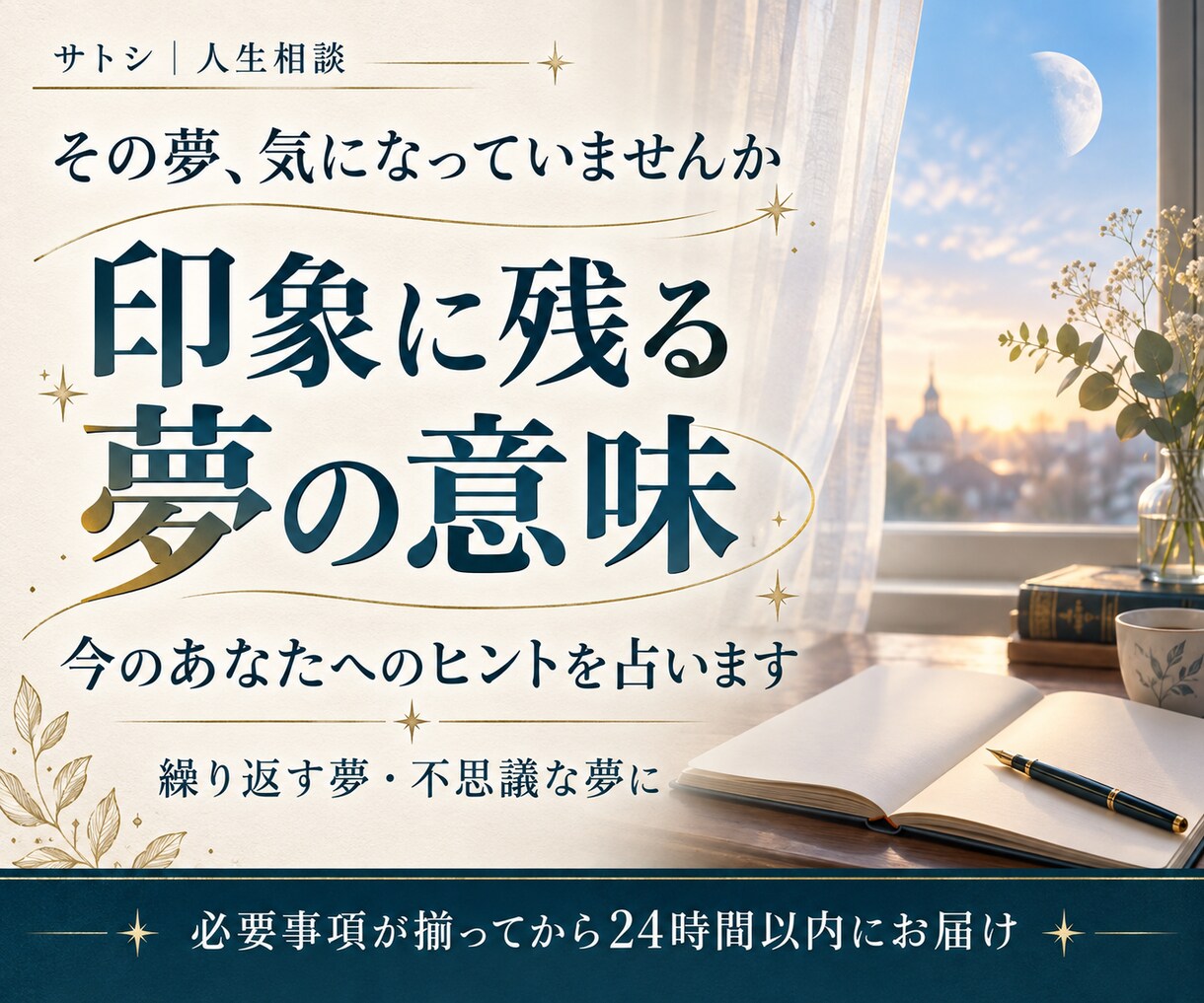 印象に残る夢の意味と今のあなたへのヒントを占います 繰り返す夢・不思議な夢を、あなたの状況と合わせて鑑定 イメージ1