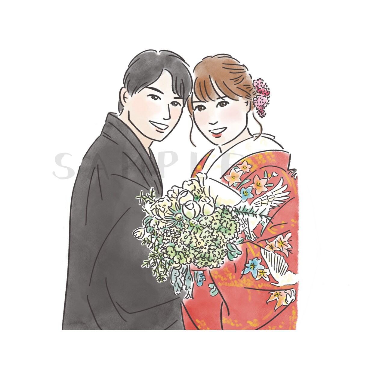 お写真をもとに、優しい雰囲気の似顔絵を描きます ペーパーアイテム、プレゼント、名刺やSNSのアイコンなどに イメージ1
