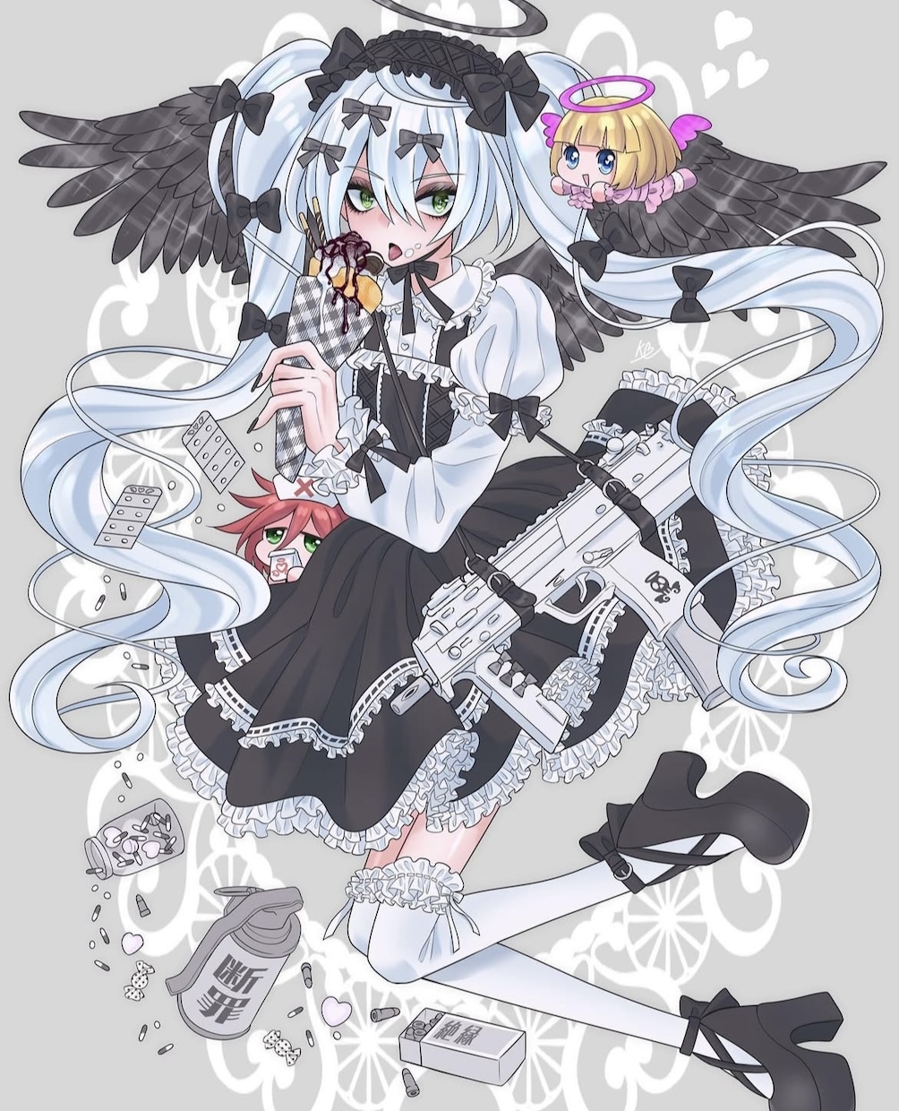 カワイイお洋服を着た女の子/男の子の絵を描きます 病みかわいいイラストで可愛いお洋服を見立てます! イメージ1