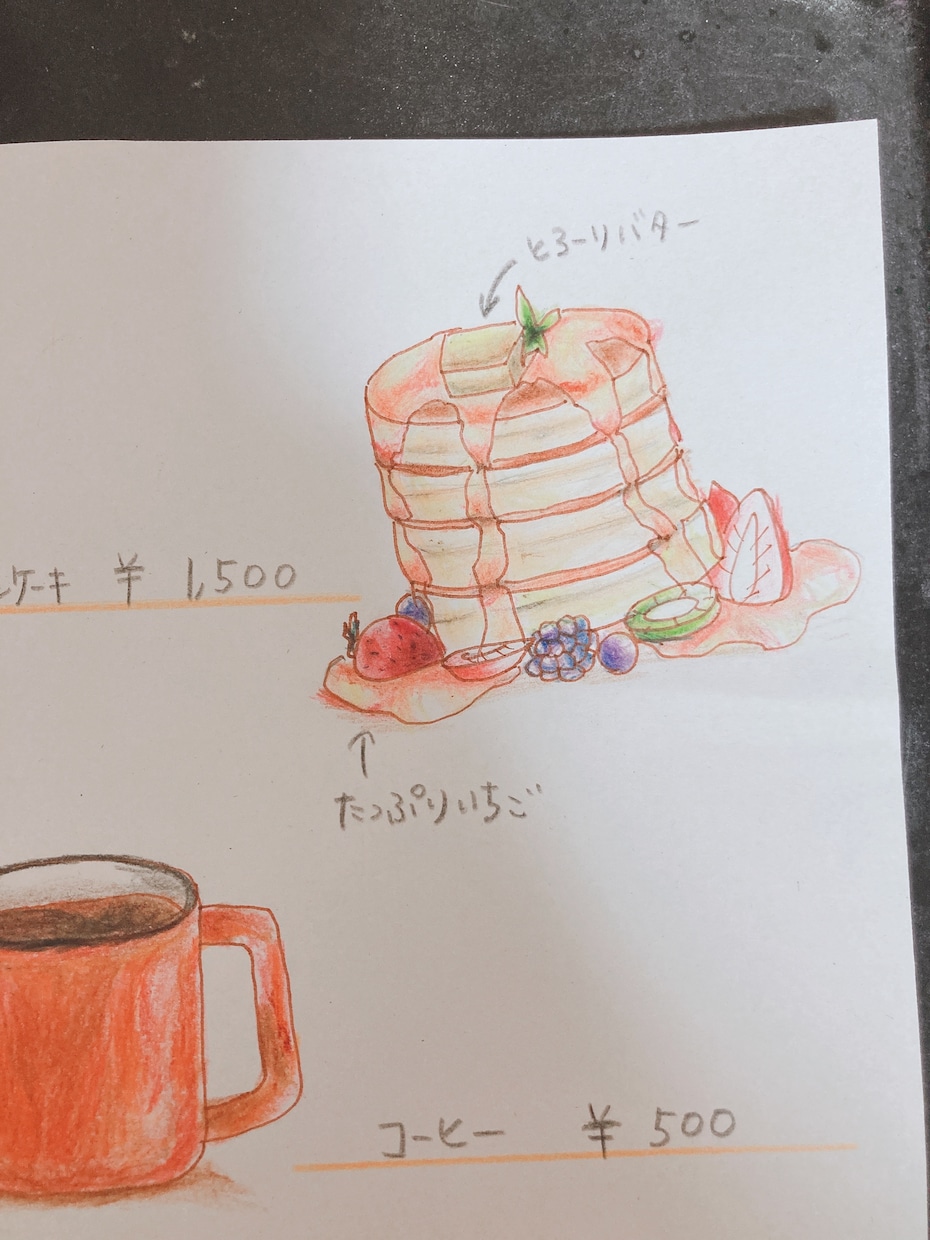 色鉛筆でお店のメニュー作ります 全手書き！イラストのみの販売も可。世界に一つだけのイラスト！ イメージ2