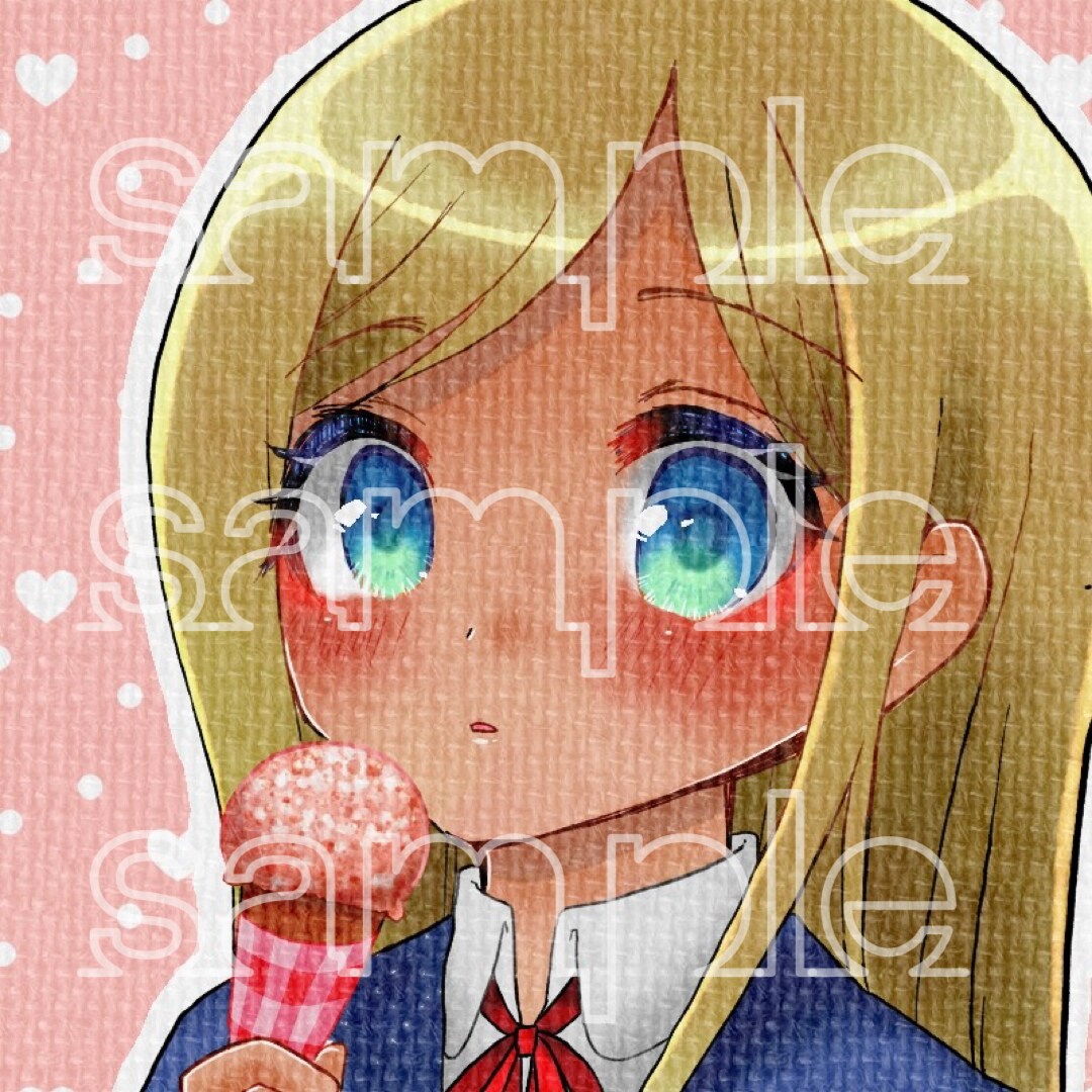 アナログで描いたような女の子のアイコン描きます 温かみのある画風で、女の子のイラスト描きます イメージ1