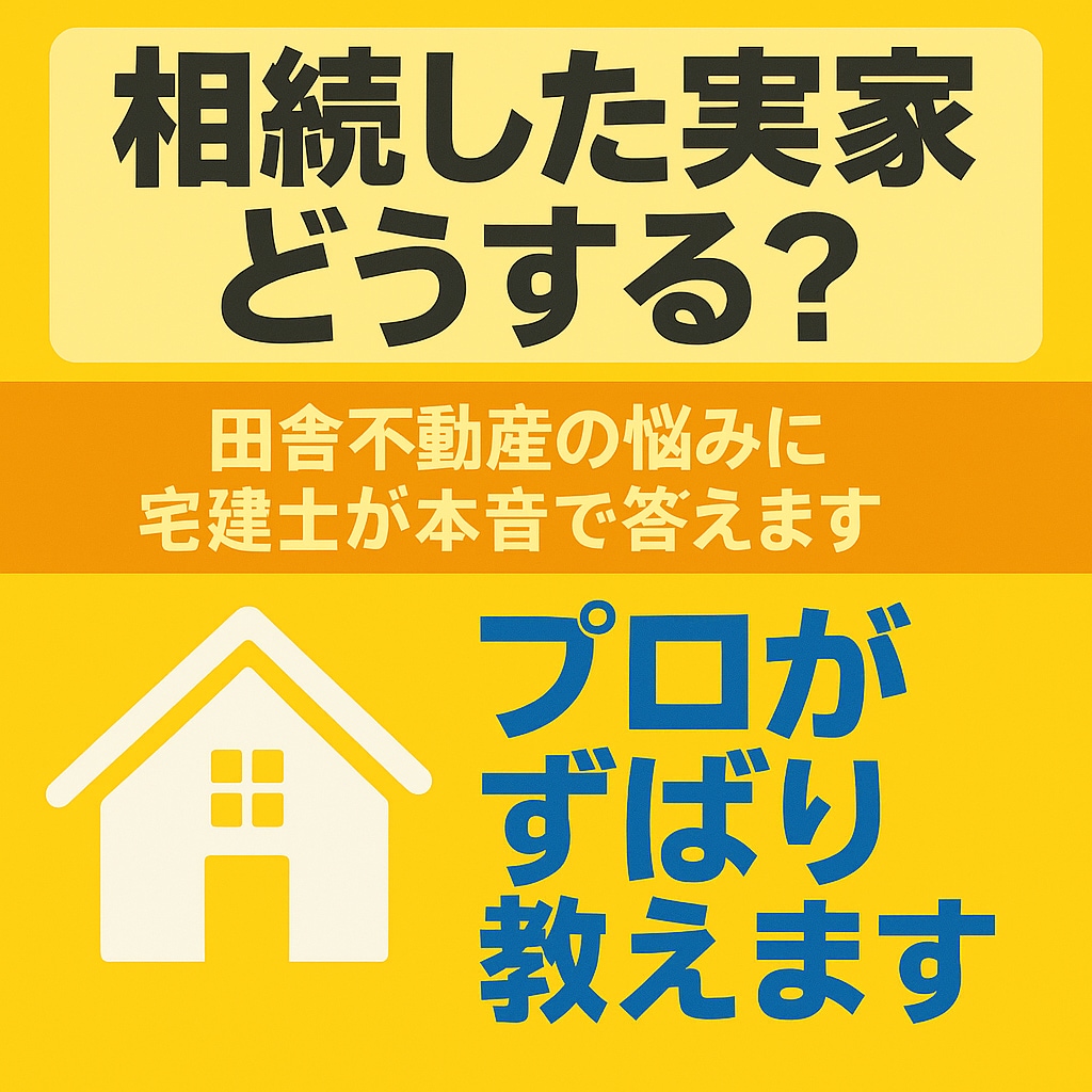 相続した実家どうする？宅建士が本音で答えます 田舎の現実、プロがズバリ教えます イメージ1