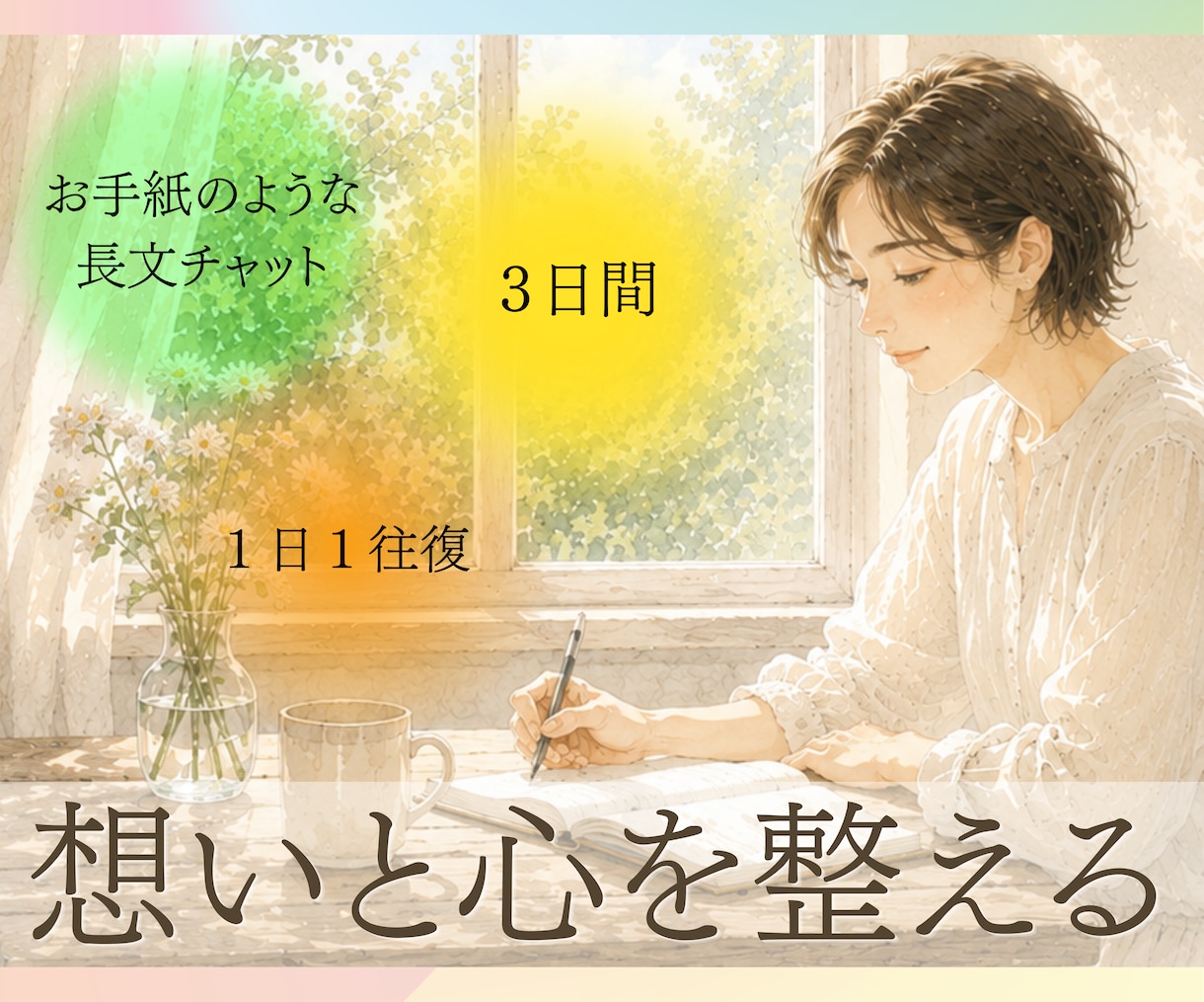 お手紙チャットで、あなたの悩みや想いをお聴きします 人間関係/子育て/家族/仕事/将来…色んなモヤモヤを言語化☆ イメージ1