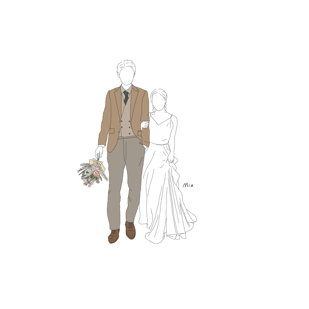 世界で1つだけ♡ウェディングイラスト描きます 人生で1番、最高に幸せな瞬間をイラストにします♡ イメージ4