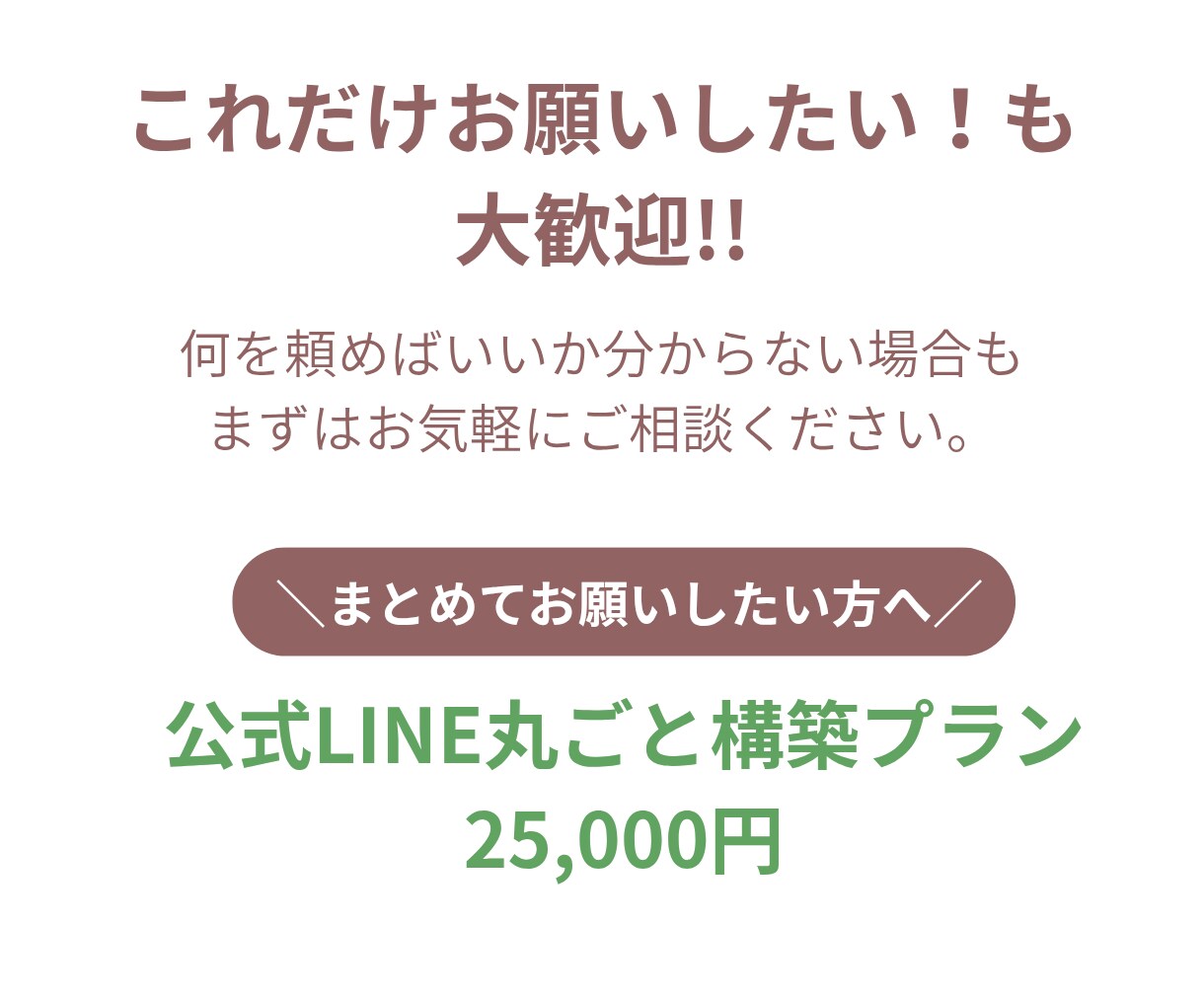 公式LINEの必要な部分だけ設定・制作代行します 丸ごと構築は不要！必要な設定だけ3,000円〜お手伝いします イメージ5