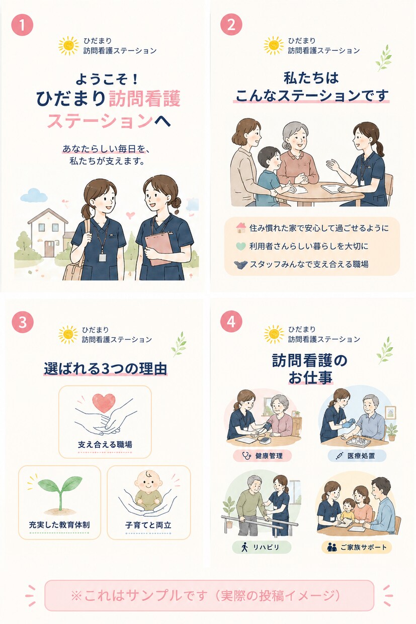 看護師が採用投稿を作成します 看護師目線で応募につながるInstagram投稿を制作します イメージ3