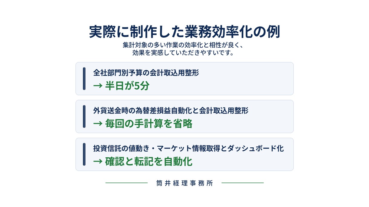 毎月のExcel・CSV加工をツール化します 集計・転記・変換を効率化。経理実務者が5,000円から制作 イメージ6