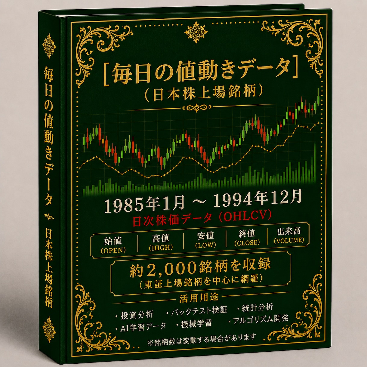 毎日の株価データ 1985年~1994年販売します 市場を深く分析するための株価データを販売中！ イメージ1