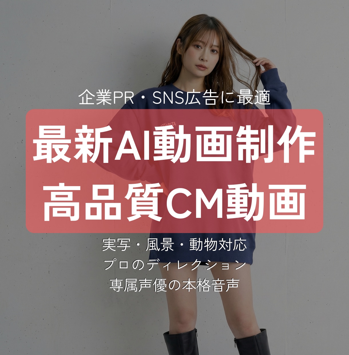 現役プロデューサーが最新AIでCM動画を制作します 専属プロ声優×最新AI！現役プロが目を引く高品質CMを制作 イメージ1