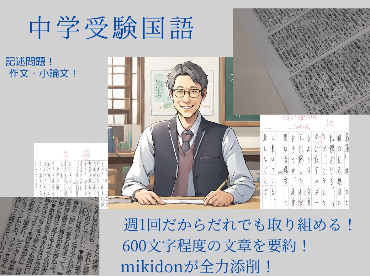 中受国語の成績が急速にアップする 方法を教えます 記述問題、作文・小論文に威力を発揮！簡単【中学受験国語】講座 イメージ3