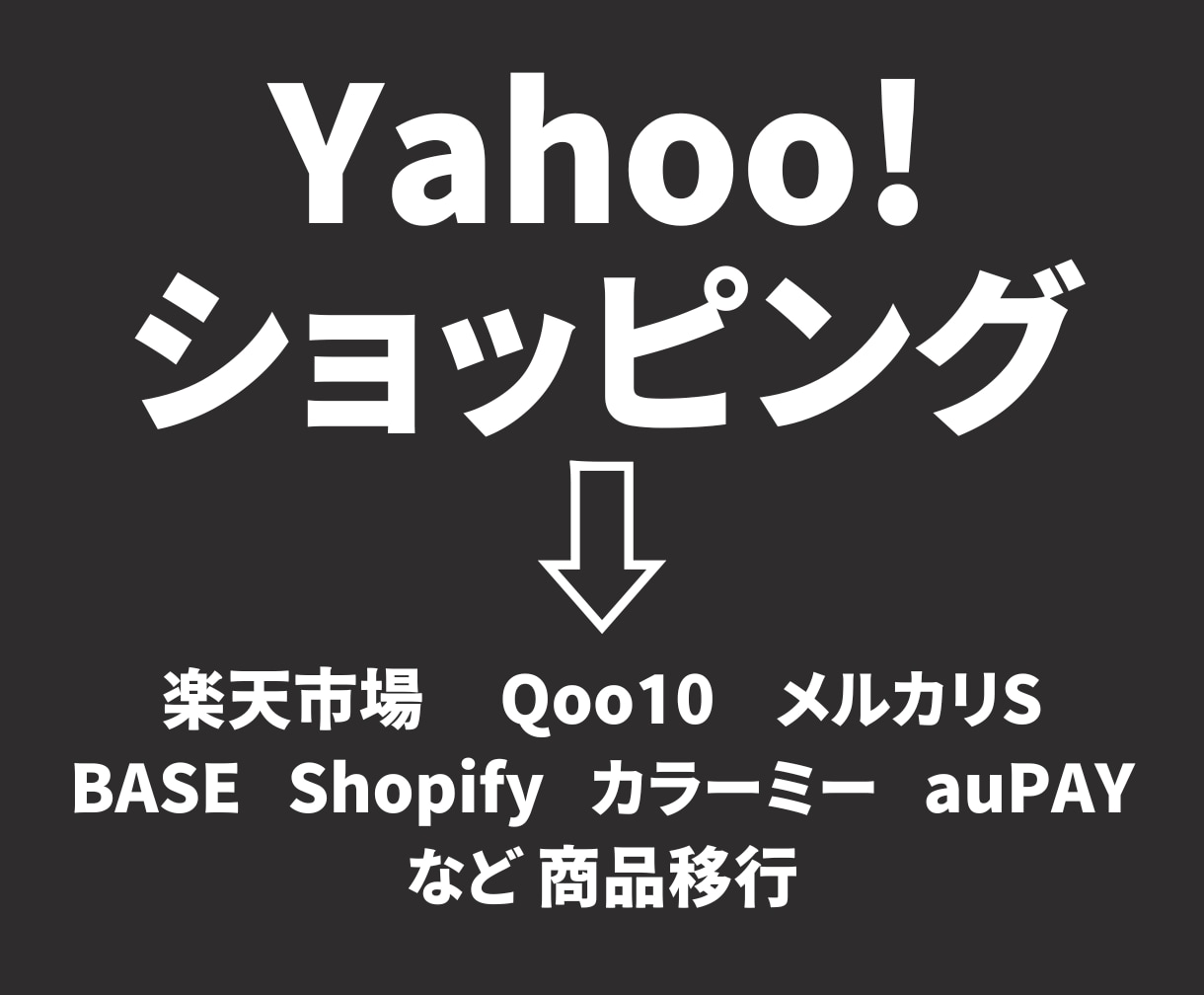 Yahoo!ショッピングから商品移行します 楽天・Qoo10・メルカリS・Shopify・BASE など イメージ1