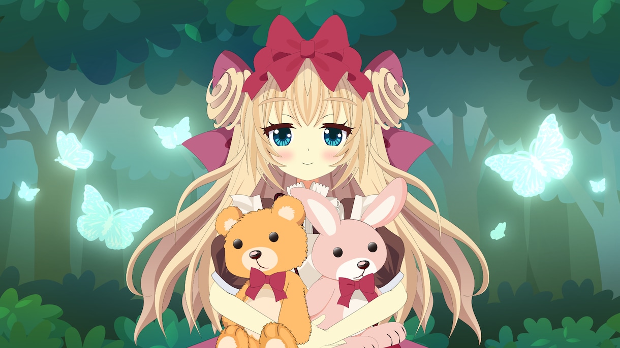 パーツ分けキャラ全身PSD＆パーツ分け背景描きます パーツ分けキャラ全身PSD＆パーツ分け背景おまけ イメージ1